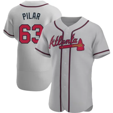 Anderson Pilar Men's Authentic Atlanta Braves Gray Road Jersey