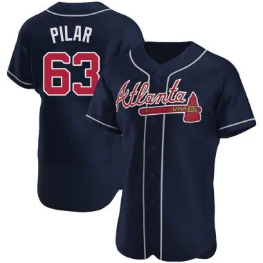 Anderson Pilar Men's Authentic Atlanta Braves Navy Alternate Jersey