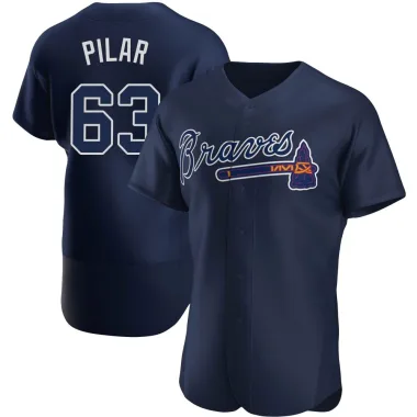 Anderson Pilar Men's Authentic Atlanta Braves Navy Alternate Team Name Jersey