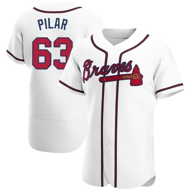 Anderson Pilar Men's Authentic Atlanta Braves White Home Jersey
