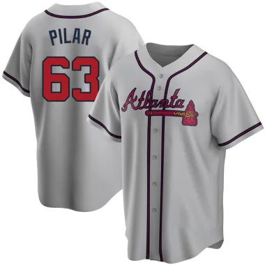 Anderson Pilar Men's Replica Atlanta Braves Gray Road Jersey