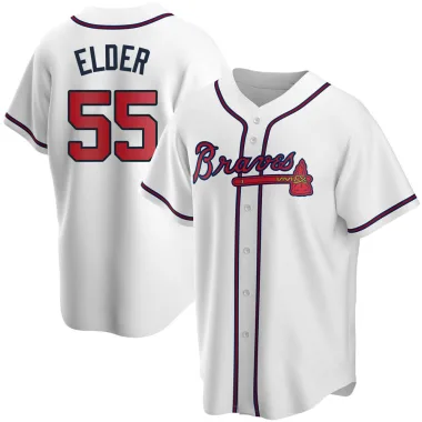 Bryce Elder Youth Replica Atlanta Braves White Home Jersey