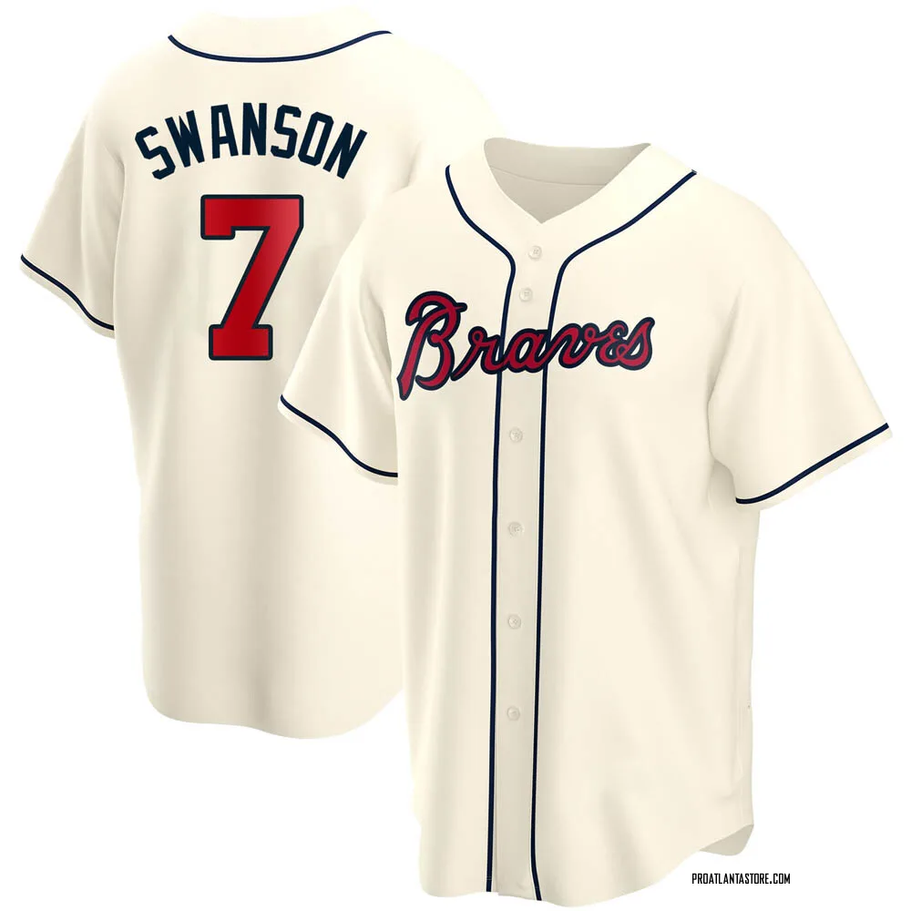 Dansby Swanson Youth Replica Atlanta Braves Cream Alternate Jersey Atlanta Store