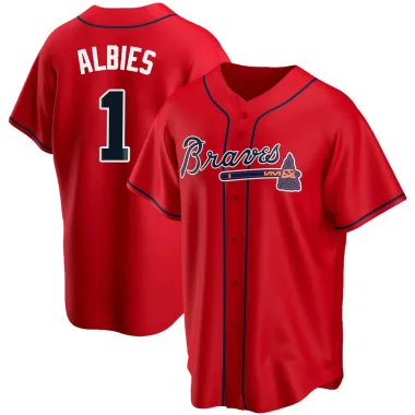 Ozzie Albies Youth Replica Atlanta Braves Red Alternate Jersey